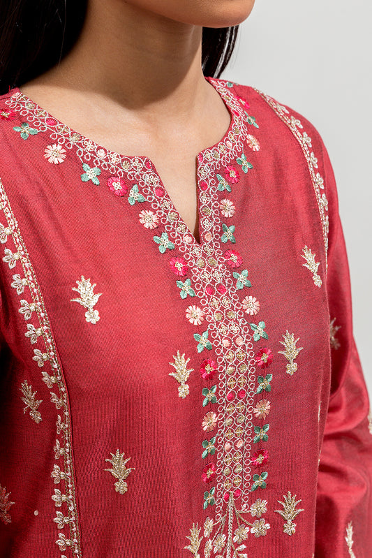 2 PIECE EMBROIDERED TWO TONE SUIT (LUXURY-PRET)