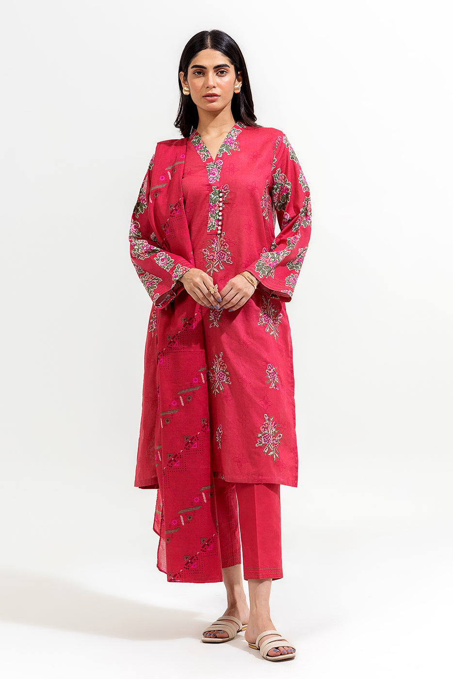 3 PIECE PRINTED LAWN SUIT (PRET)