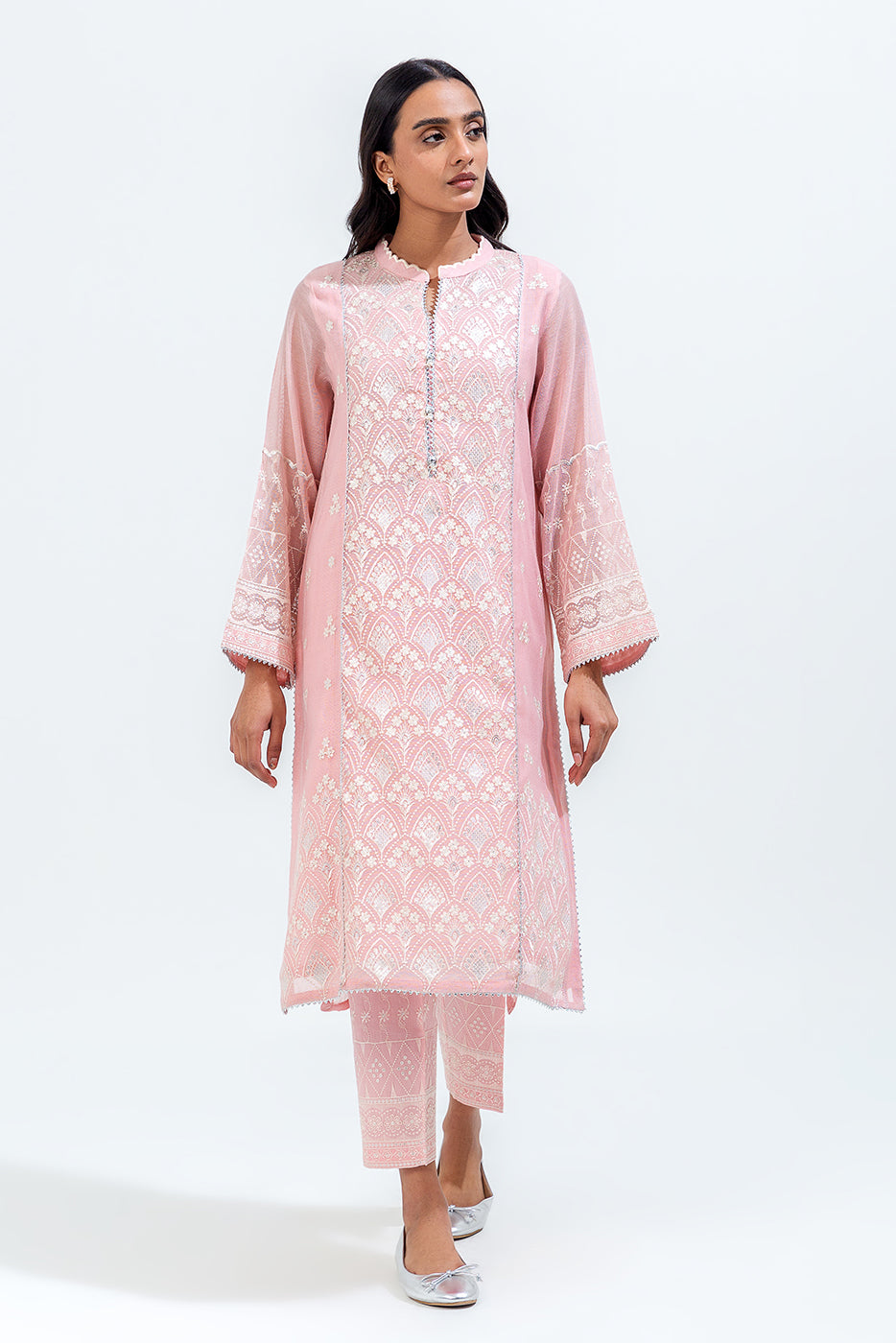 2 PIECE EMBROIDERED KHADDI NET SUIT (LUXURY-PRET)