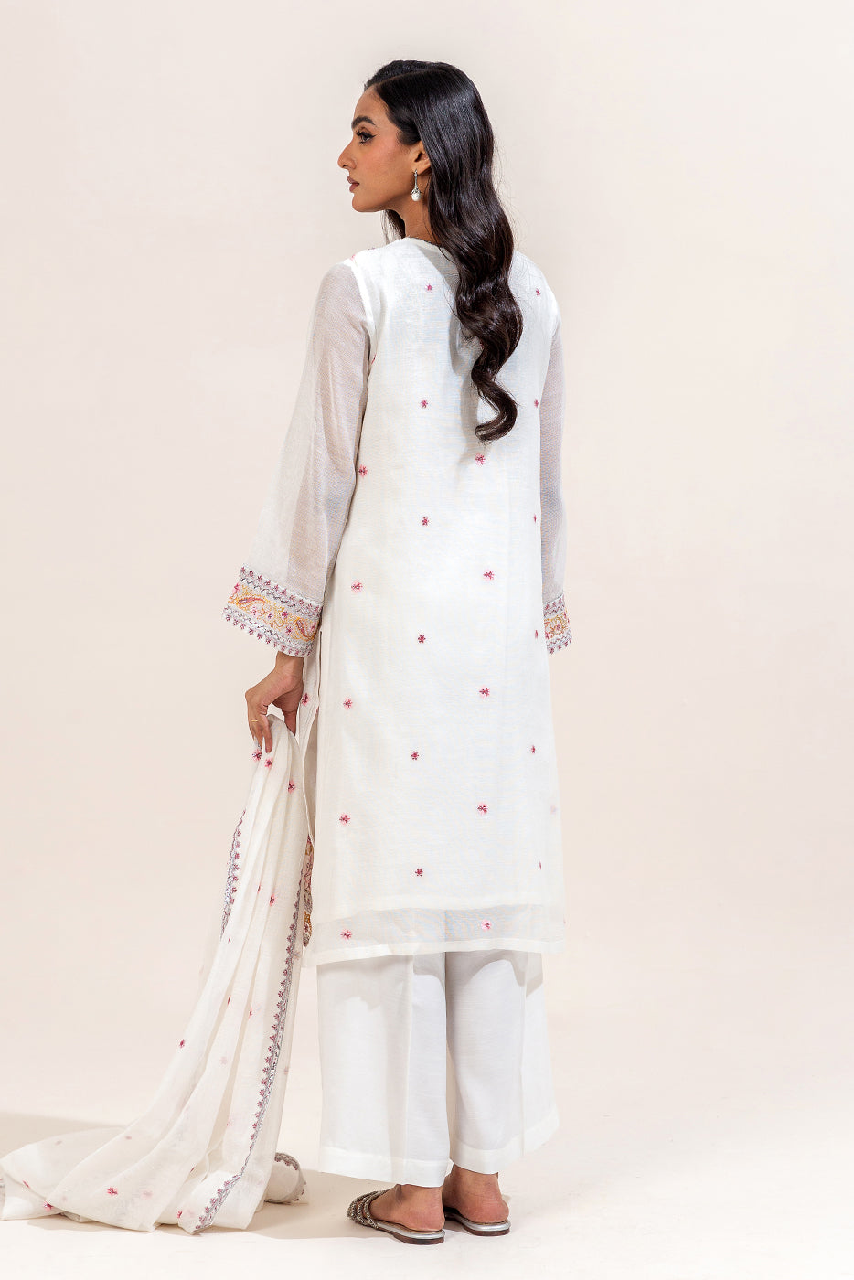 3 PIECE EMBROIDERED KHADDI NET SUIT (LUXURY-PRET)