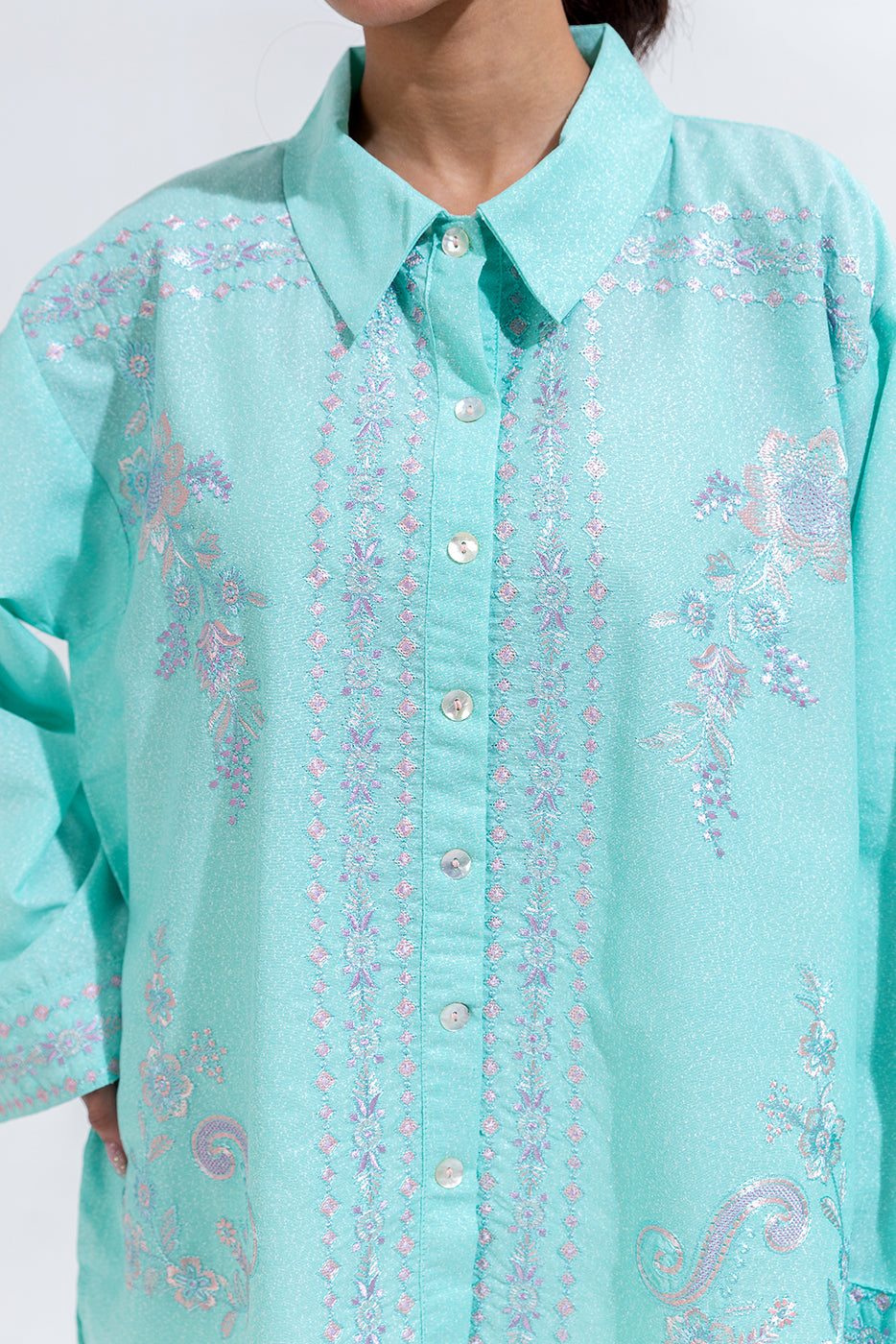 EMBROIDERED KARANDI TOP (PRET)