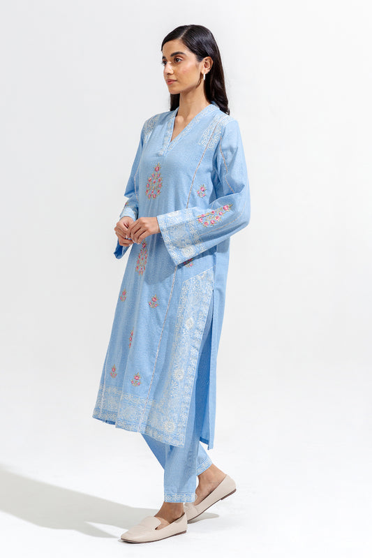 2 PIECE EMBROIDERED KARANDI SUIT (PRET)