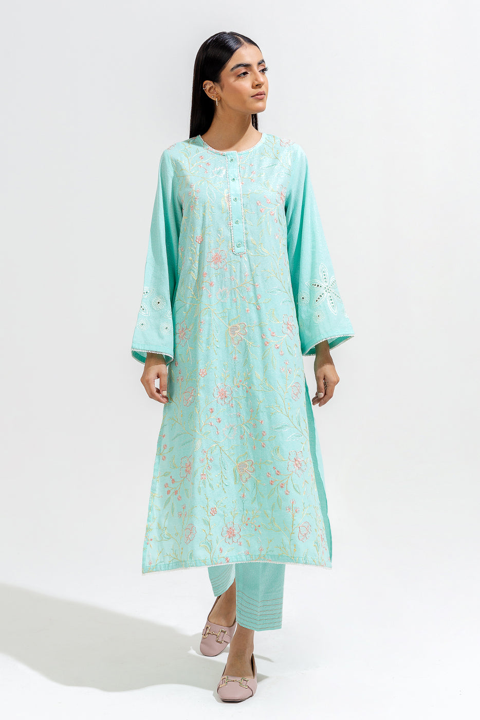 2 PIECE EMBROIDERED KARANDI SUIT (PRET)