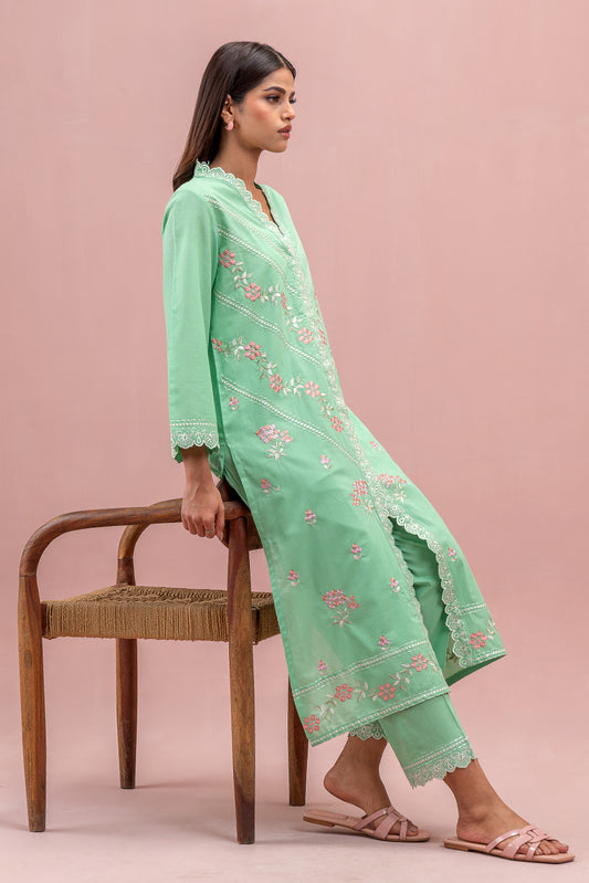 2 PIECE EMBROIDERED LAWN SUIT (PRET)