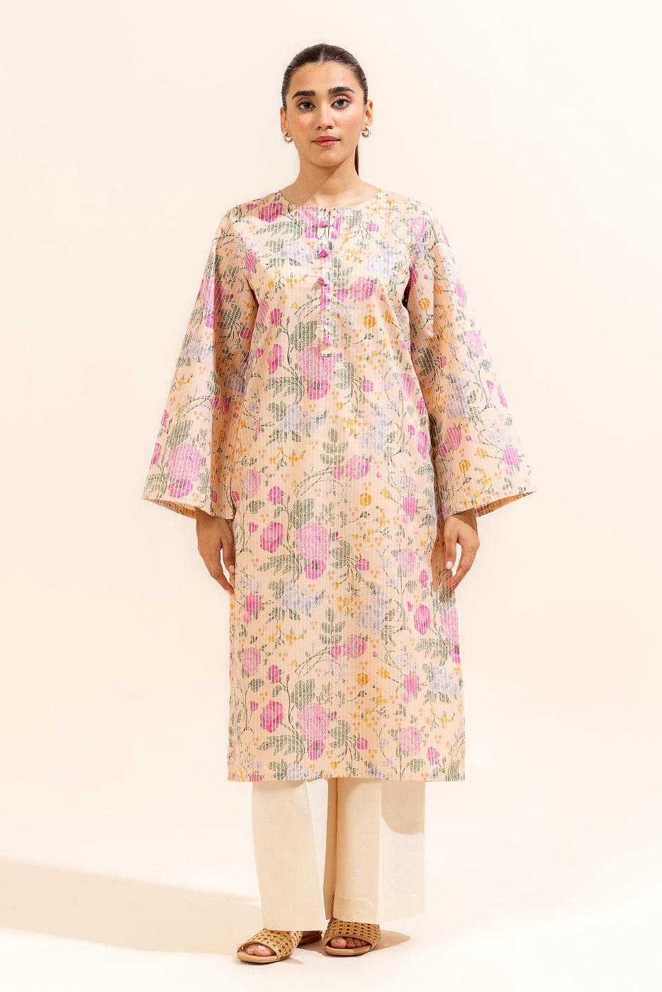 1 PIECE PRINTED LAWN SHIRT-VERDANT GRID (UNSTITCHED)