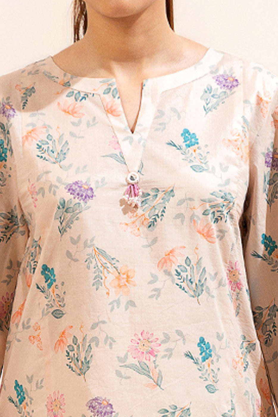 1 PIECE PRINTED LAWN SHIRT-DAFFODIL MIST (UNSTITCHED)