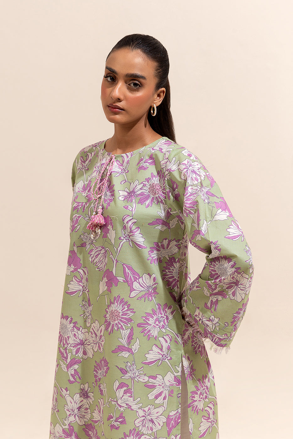 1 PIECE PRINTED LAWN SHIRT-FLORA MOSS (UNSTITCHED)