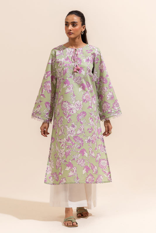 1 PIECE PRINTED LAWN SHIRT-FLORA MOSS (UNSTITCHED)