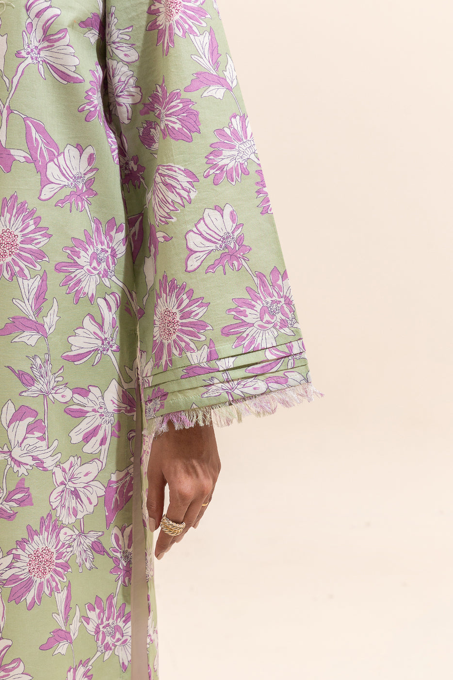 1 PIECE PRINTED LAWN SHIRT-FLORA MOSS (UNSTITCHED)