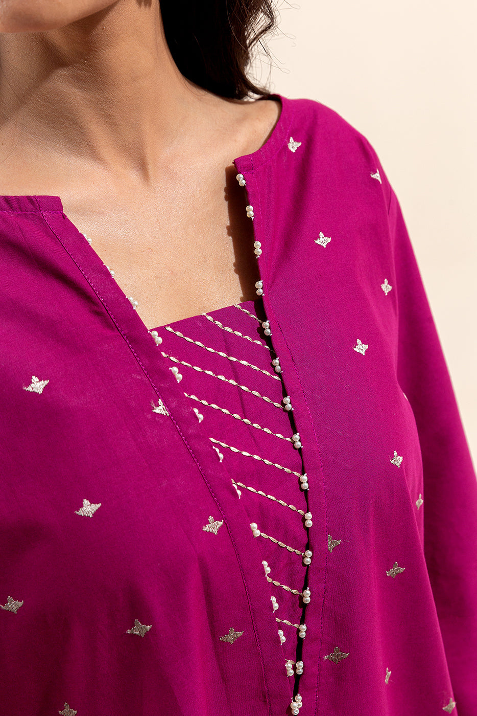 1 PIECE EMBROIDERED LAWN SHIRT-TRIBAL CARNATION (UNSTITCHED)