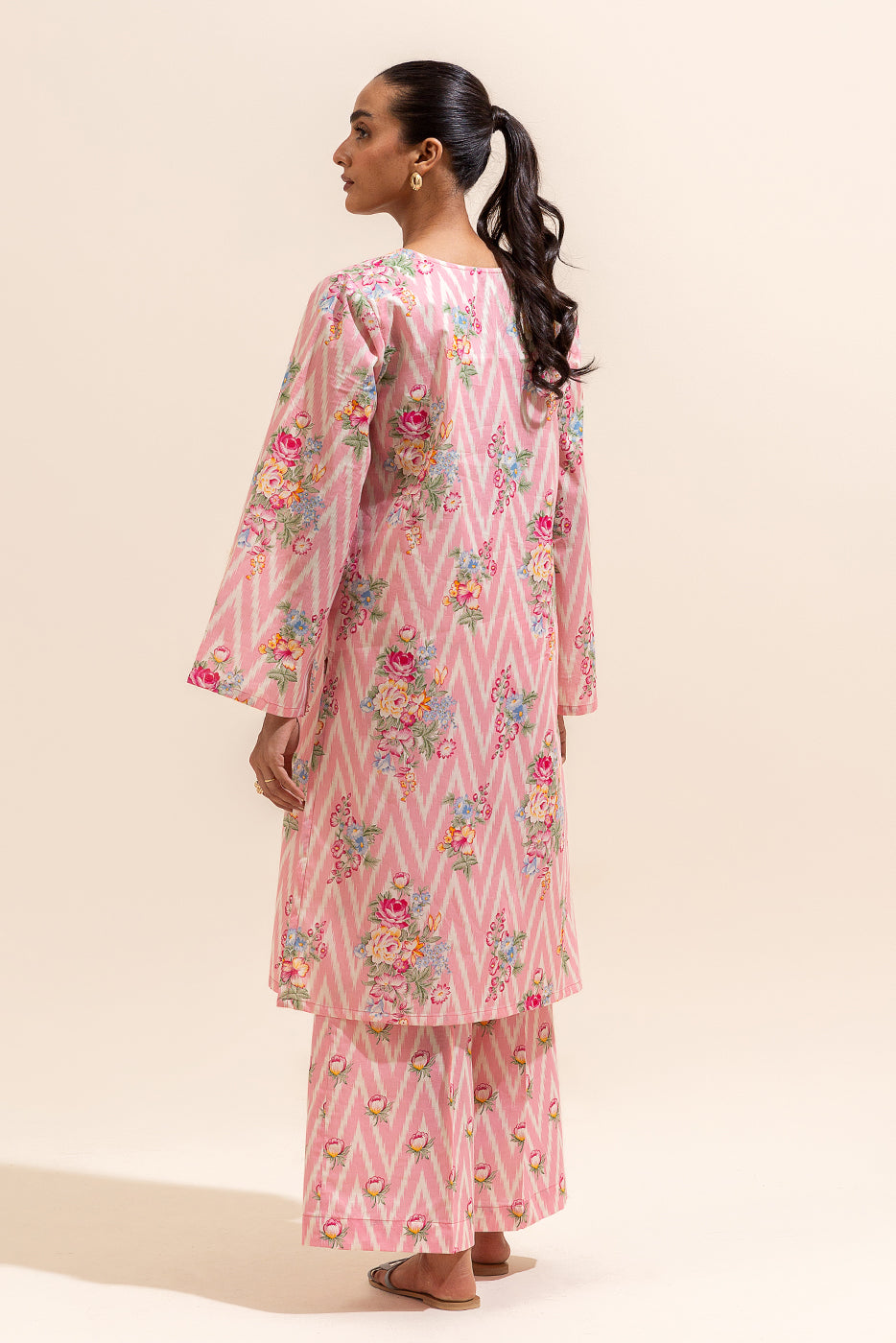 2 PIECE PRINTED LAWN SUIT-BLUSH GARDENIA (UNSTITCHED)