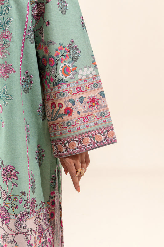 2 PIECE EMBROIDERED LAWN SUIT-TROPICAL TIDE (UNSTITCHED)