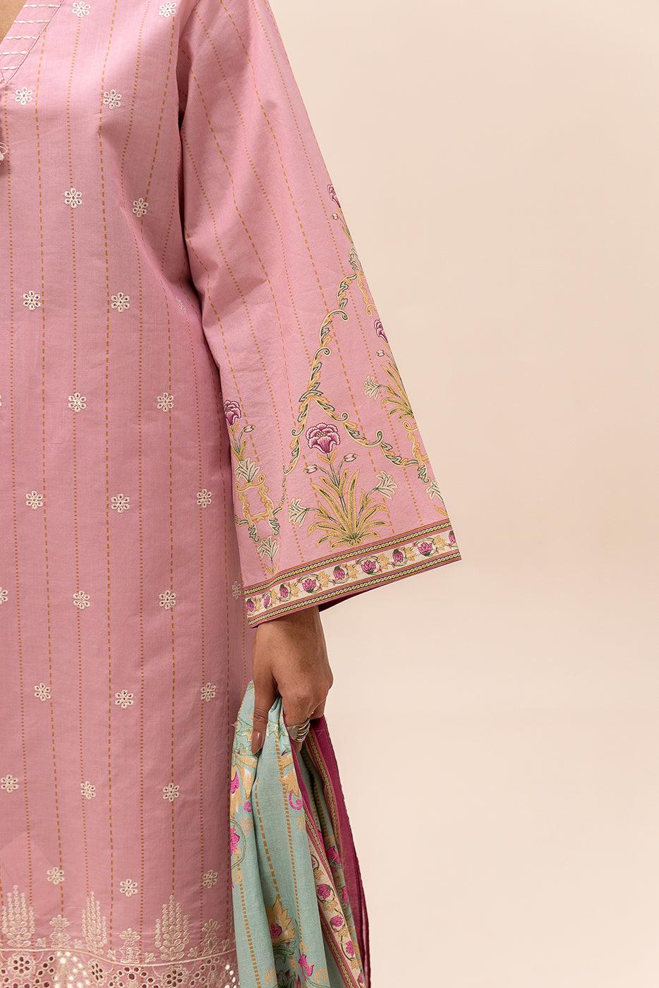 3 PIECE EMBROIDERED LAWN SUIT-BLUSH FAIR (UNSTITCHED)