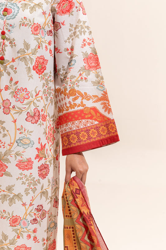 3 PIECE PRINTED LAWN SUIT-CHINTZ CANDY (UNSTITCHED)