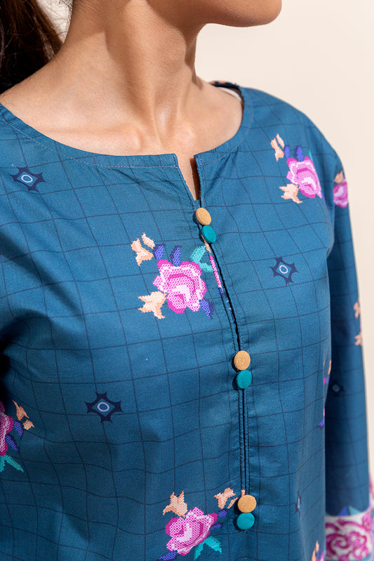 3 PIECE PRINTED LAWN SUIT-MIDNIGHT FLORET (UNSTITCHED)