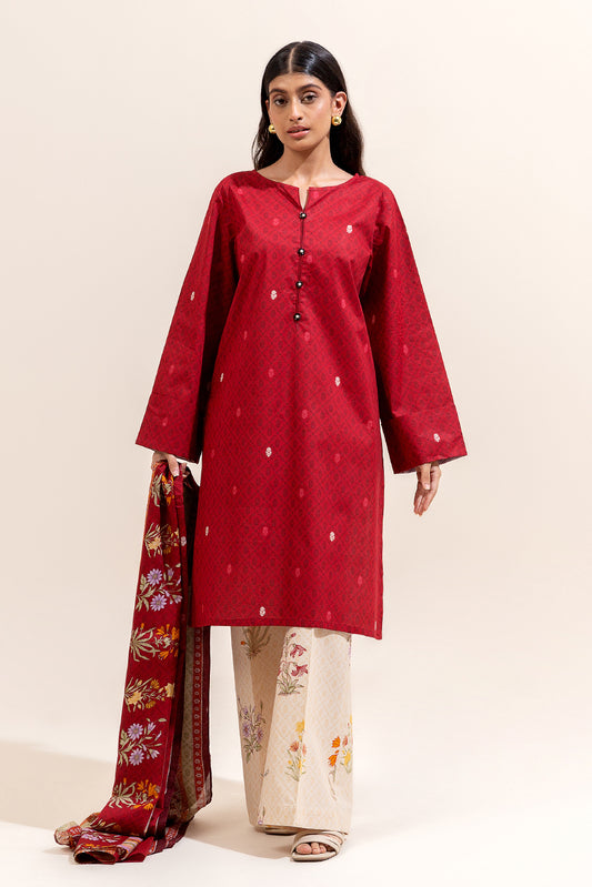 3 PIECE PRINTED LAWN SUIT-CRIMSON AURA (UNSTITCHED)