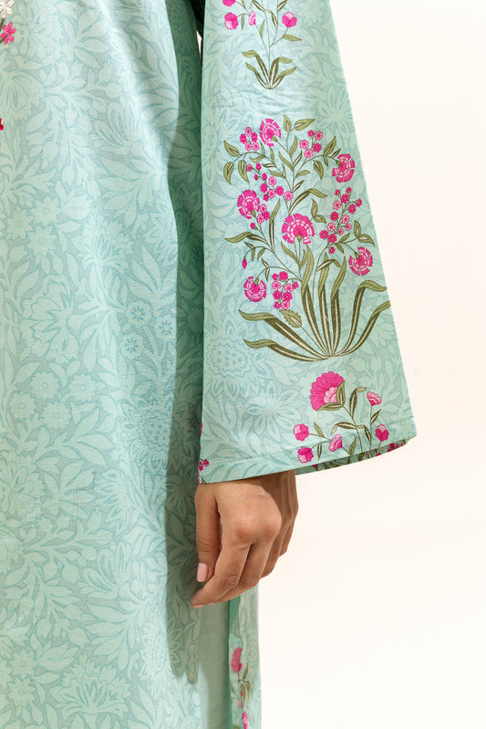 3 PIECE EMBROIDERED LAWN SUIT-TURQUOISE BLOOM (UNSTITCHED)