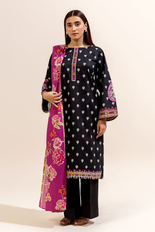 3 PIECE EMBROIDERED LAWN SUIT-JADE SPLASH (UNSTITCHED)