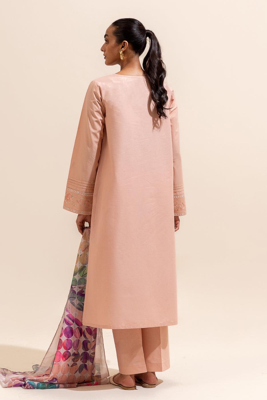 3 PIECE EMBROIDERED LAWN SUIT-CORAL BLOOM (UNSTITCHED)