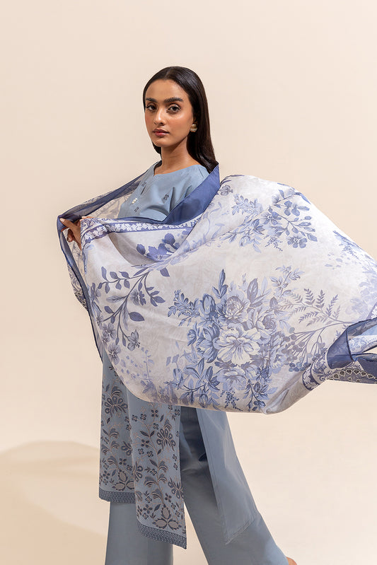 3 PIECE EMBROIDERED LAWN SUIT-FOSSIL MUSE (UNSTITCHED)