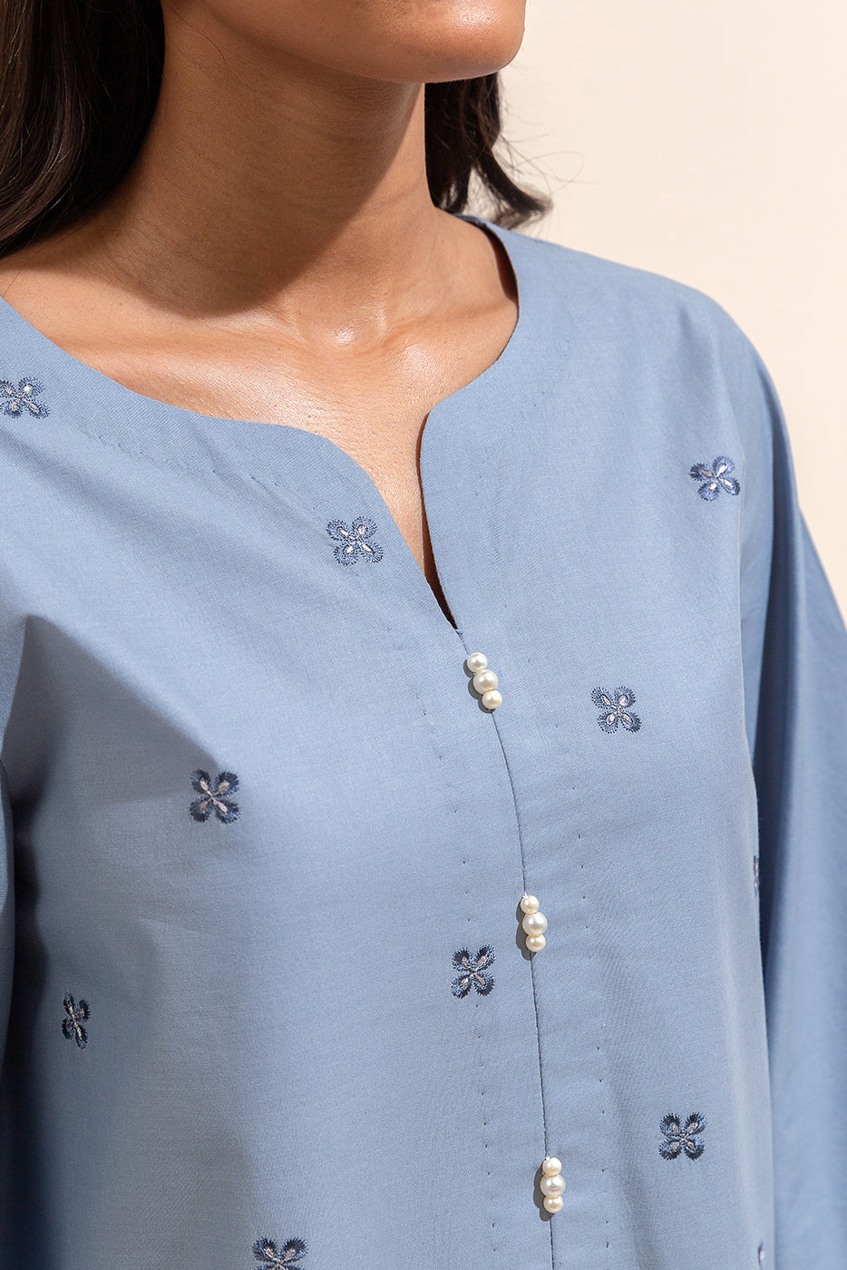 3 PIECE EMBROIDERED LAWN SUIT-FOSSIL MUSE (UNSTITCHED)