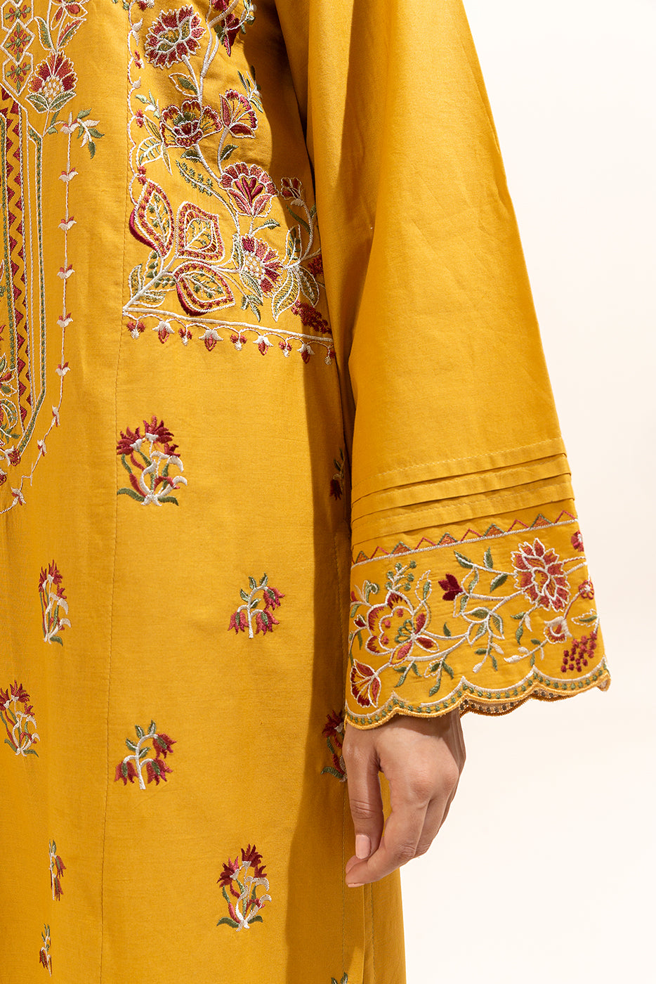 3 PIECE EMBROIDERED LAWN SUIT-VERDANT YELLOW (UNSTITCHED)