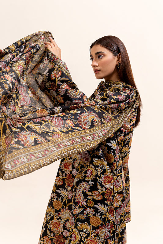 3 PIECE PRINTED LAWN SUIT-ETHNIC INK (UNSTITCHED)