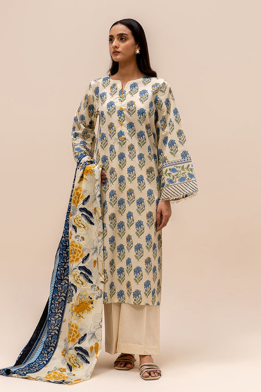 3 PIECE PRINTED LAWN SUIT-PEARL MUSE (UNSTITCHED)