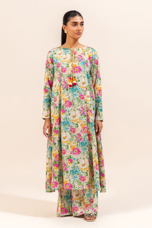 2 PIECE PRINTED LAWN SUIT-IRENIC BLUSH (UNSTITCHED)