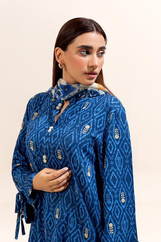 2 PIECE PRINTED LAWN SUIT-AZURE TALE (UNSTITCHED)