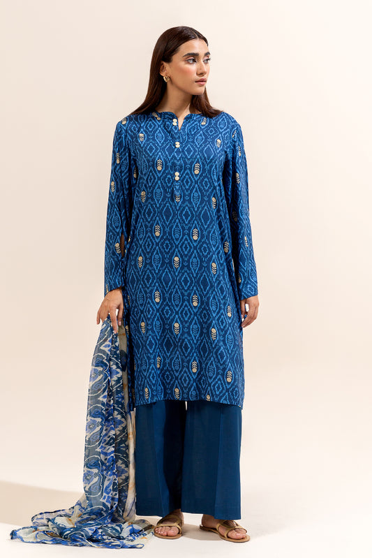 2 PIECE PRINTED LAWN SUIT-AZURE TALE (UNSTITCHED)