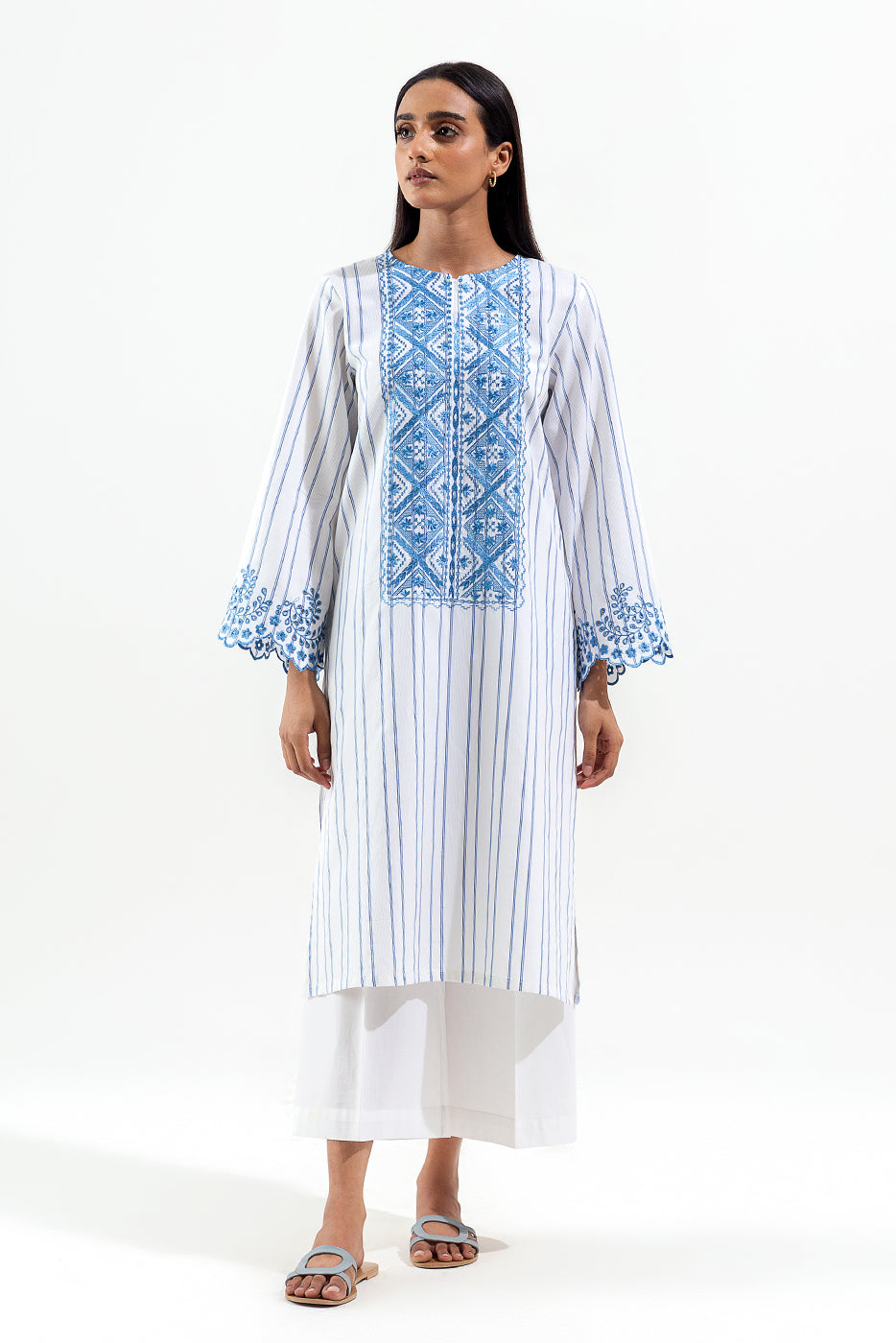 EMBROIDERED YARN DYED SHIRT (PRET)