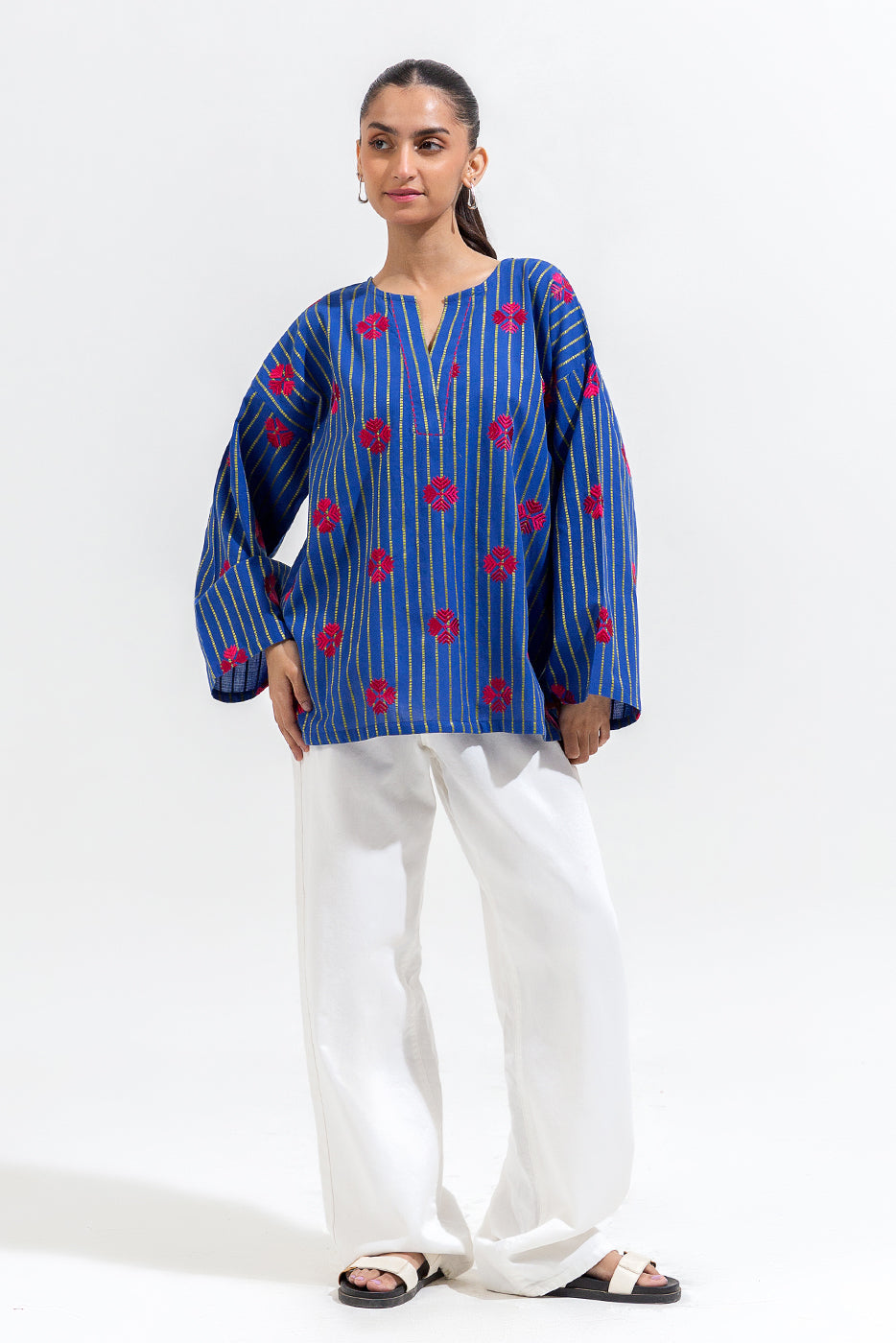 EMBROIDERED JACQUARD SHIRT (PRET)