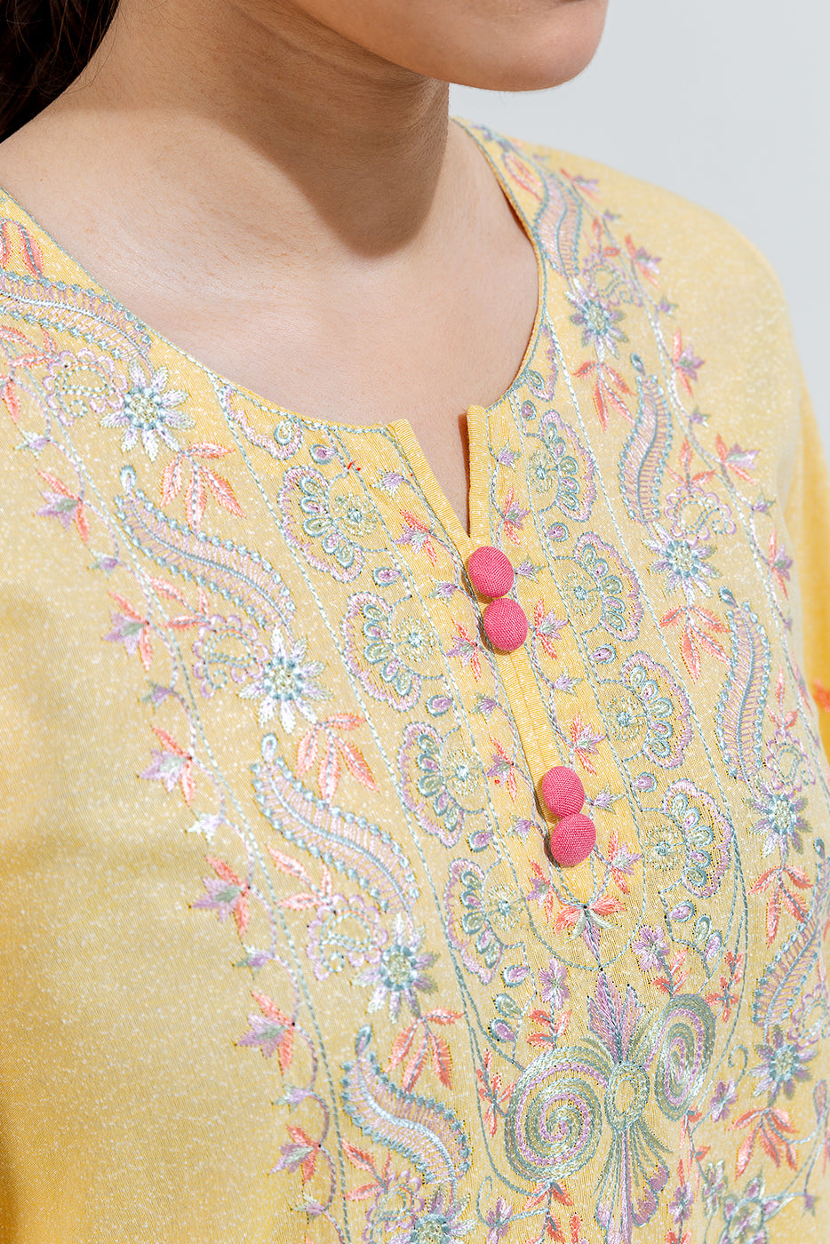 EMBROIDERED KARANDI SHIRT (PRET)