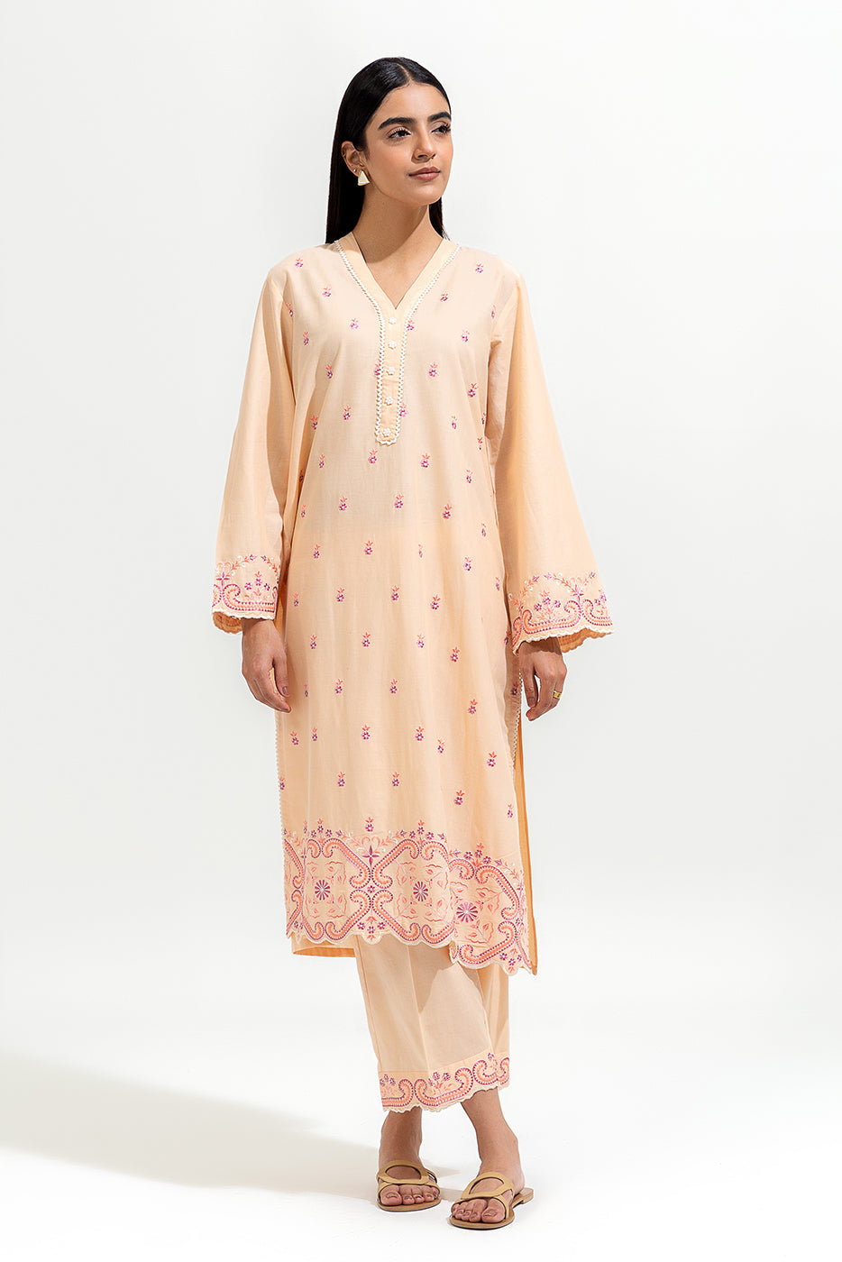 2 PIECE EMBROIDERED LAWN SUIT (PRET)