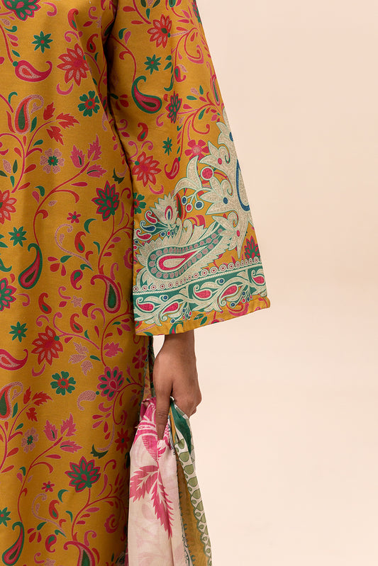 3 PIECE PRINTED LAWN SUIT-AMBER DUSK (UNSTITCHED)