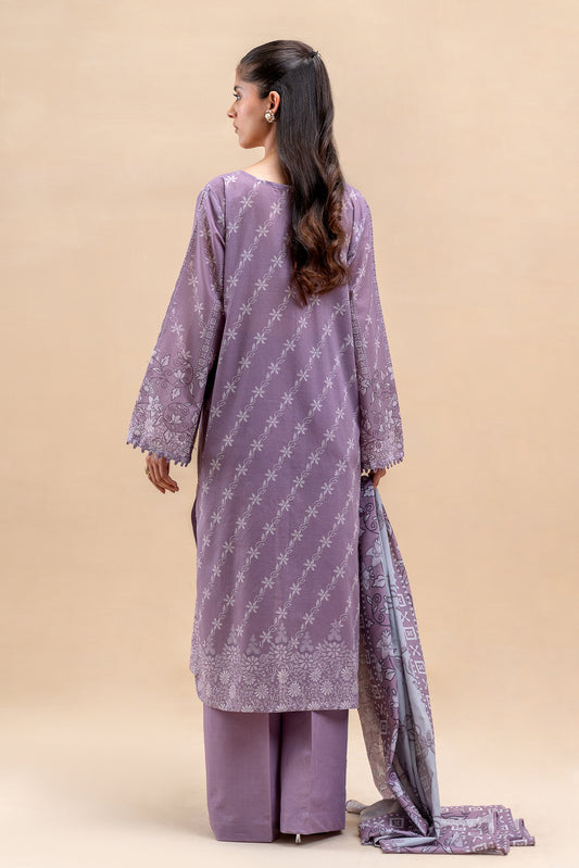 3 PIECE PRINTED LAWN SUIT-LAVENDER HAZE (UNSTITCHED)