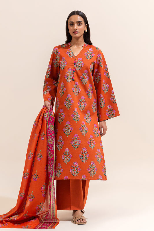 3 PIECE PRINTED LAWN SUIT-MANDARIN DREAM (UNSTITCHED)