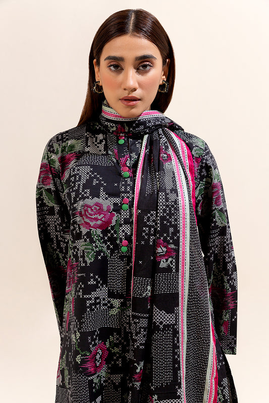 3 PIECE PRINTED LAWN SUIT-AURIC GLOOM (UNSTITCHED)