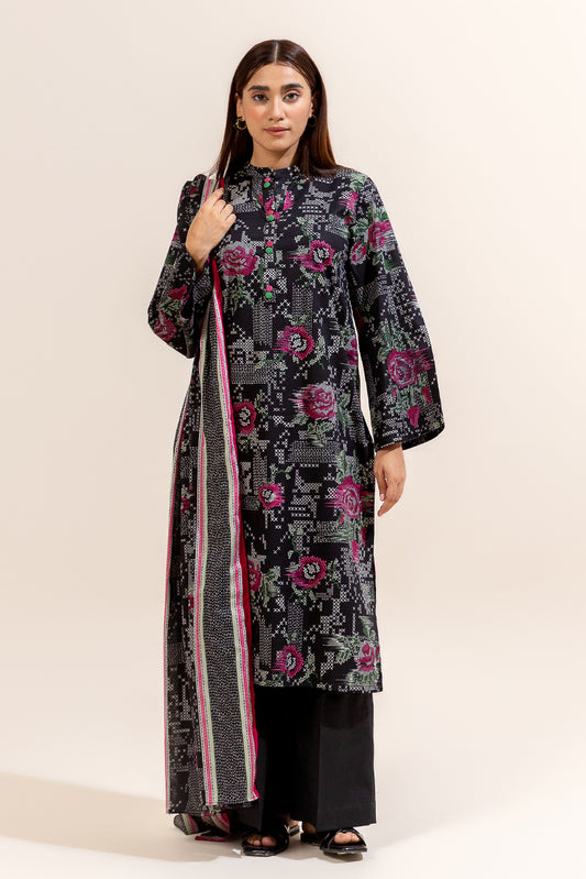 3 PIECE PRINTED LAWN SUIT-AURIC GLOOM (UNSTITCHED)