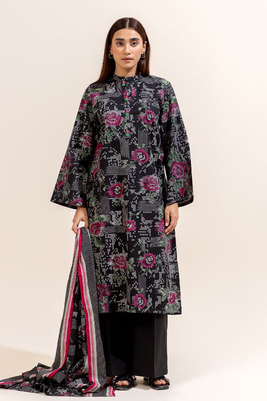 3 PIECE PRINTED LAWN SUIT-AURIC GLOOM (UNSTITCHED)