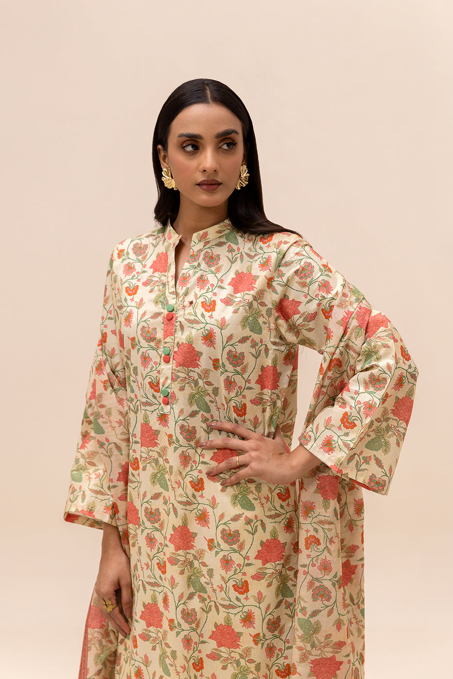 3 PIECE PRINTED LAWN SUIT-IVORY DREAM (UNSTITCHED)