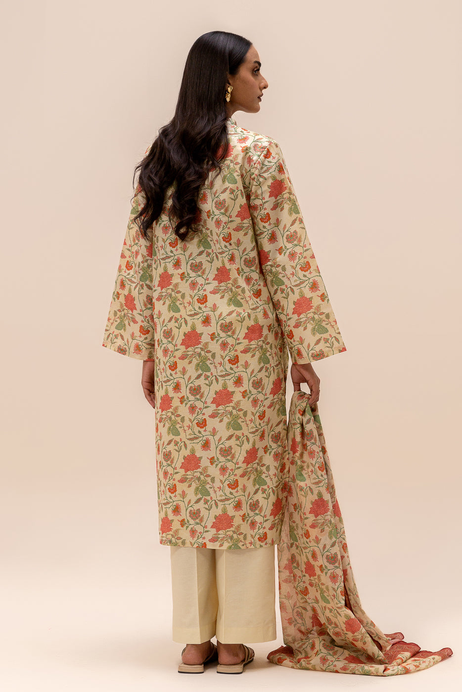 3 PIECE PRINTED LAWN SUIT-IVORY DREAM (UNSTITCHED)