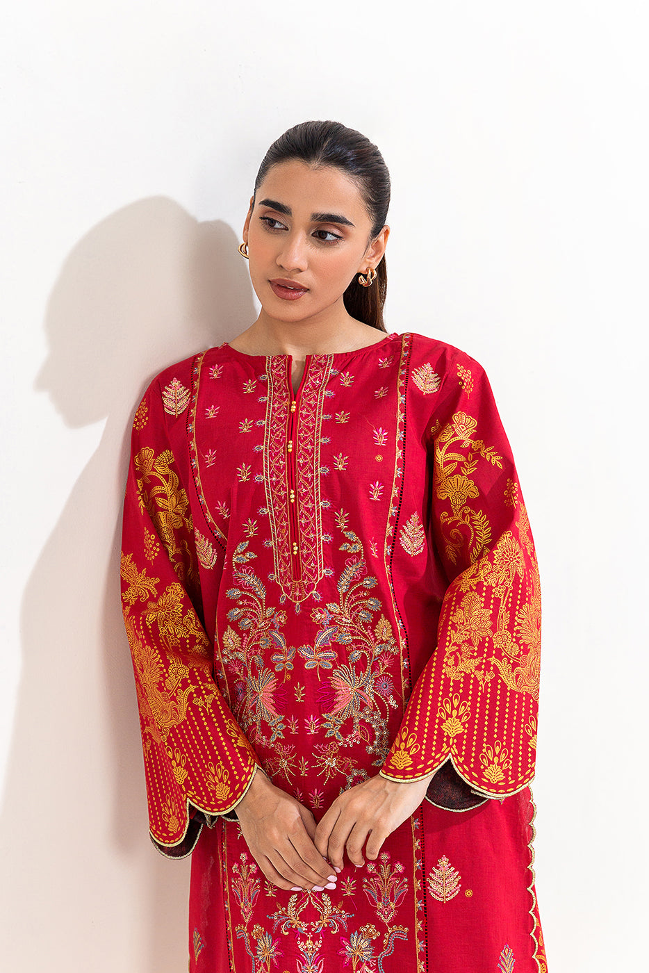 2 PIECE EMBROIDERED LAWN SUIT-CRIMSON WILT (UNSTITCHED)