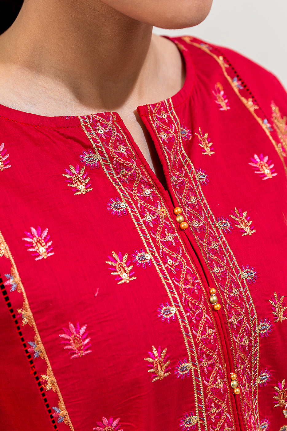 2 PIECE EMBROIDERED LAWN SUIT-CRIMSON WILT (UNSTITCHED)