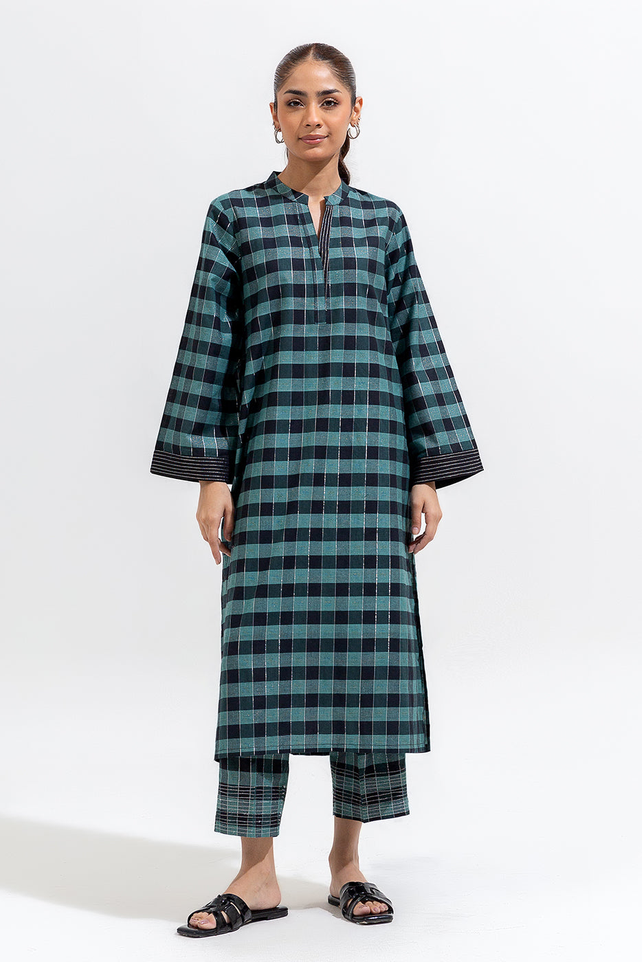 2 PIECE PRINTED YARN DYED SUIT (PRET)