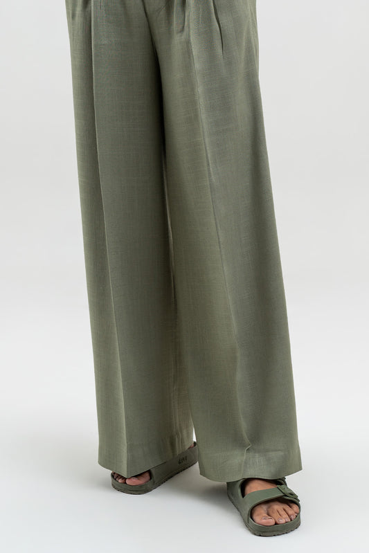 WIDE LEG PLEATED TROUSER
