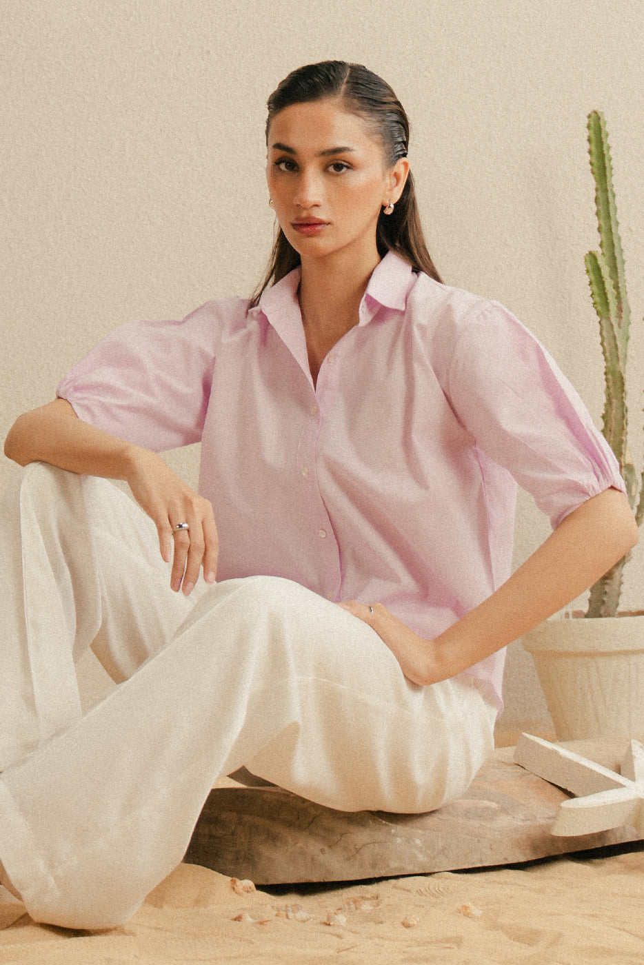 CROPPED BUTTON-THROUGH SHIRT