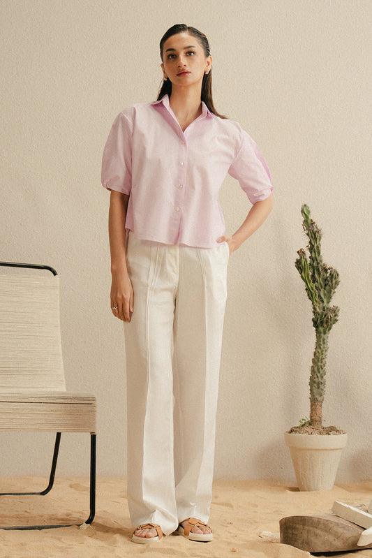 CROPPED BUTTON-THROUGH SHIRT