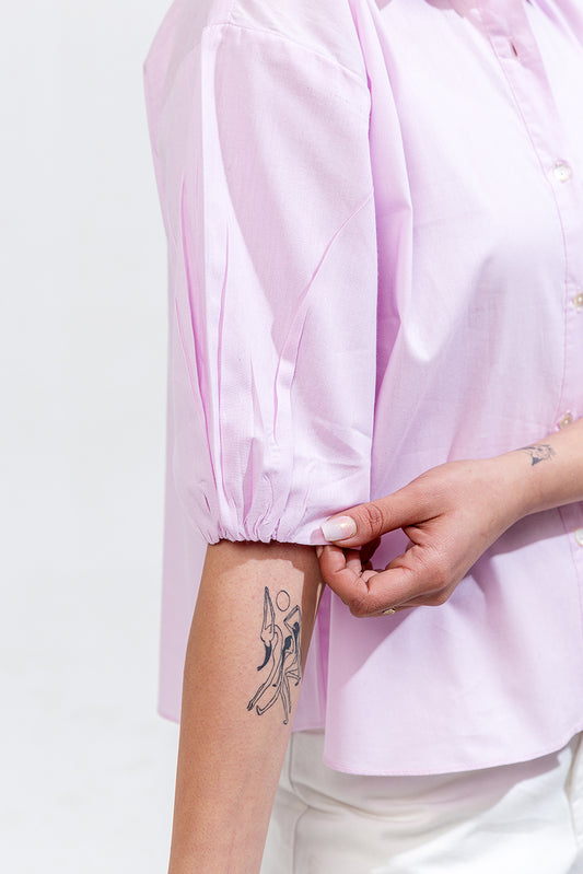 CROPPED BUTTON-THROUGH SHIRT